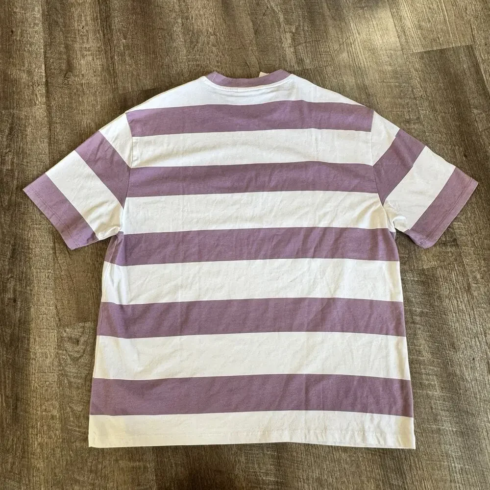 Guess Men’s Multicolor White/Purple Cole Heather Stripe Tee Size M - Picture 2 of 5